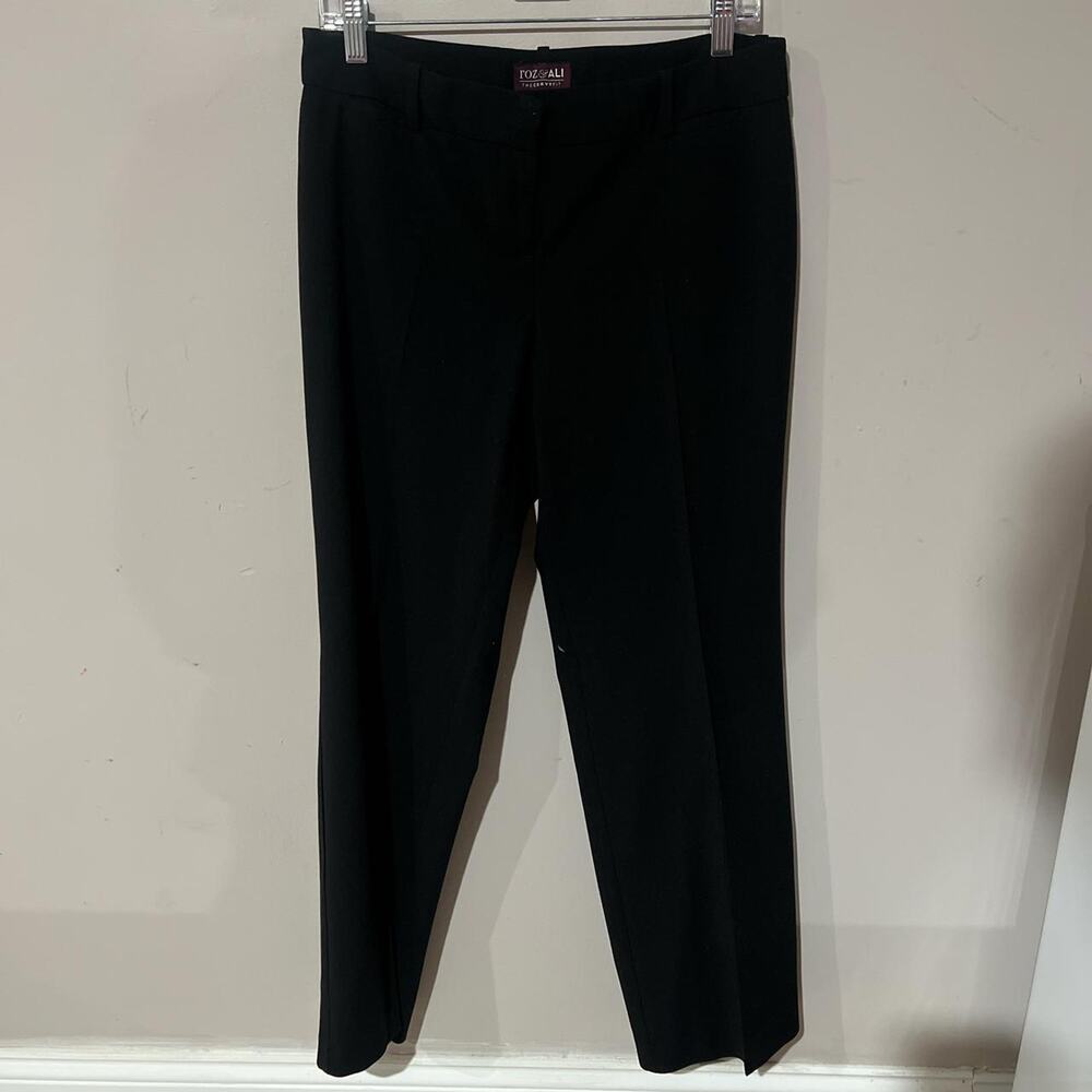 Black high waisted straight leg dress pants
